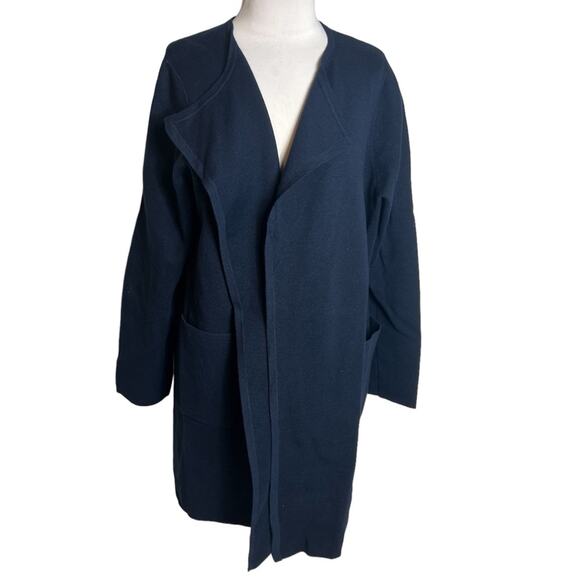 J. Crew 365 Juliette collarless sweater blazer navy Sz L - Picture 3 of 9